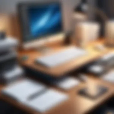 Elevating Your Writing Environment A meticulously organized workspace showcasing writing tools