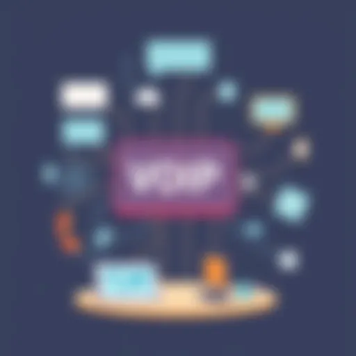 An illustration depicting the concept of VoIP technology in India