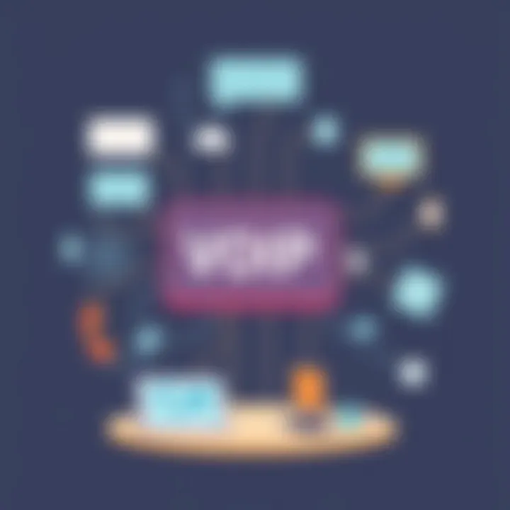 An illustration depicting the concept of VoIP technology in India