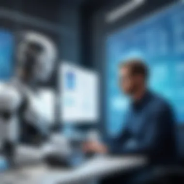 The Future of Software Testing: Automation and AI A futuristic depiction of automation and AI in the realm of software testing