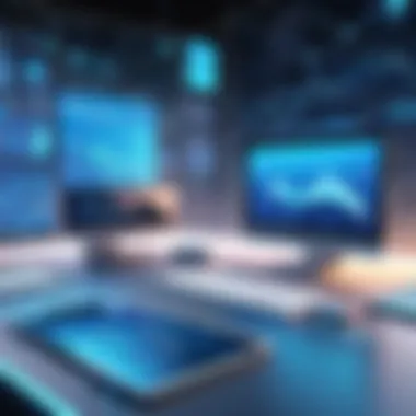 Emerging trends in program management tools depicted through a futuristic technology landscape