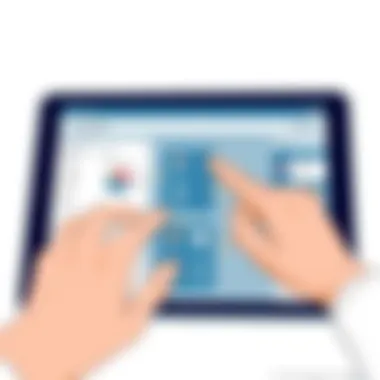 User navigating the Caterease app on a tablet