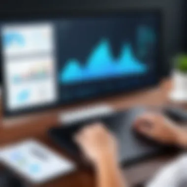 Chart Creation Software Interface A sophisticated interface of chart creation software showcasing various chart types and customization options.