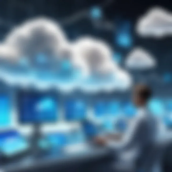 Futuristic depiction of trends influencing cloud management