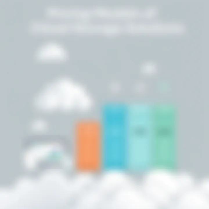 Infographic showcasing pricing models of leading cloud storage solutions
