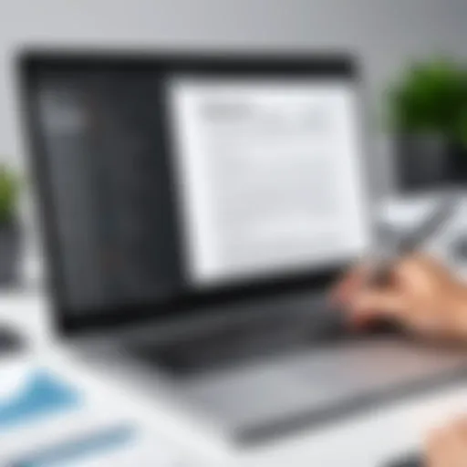User editing a PDF document on a laptop
