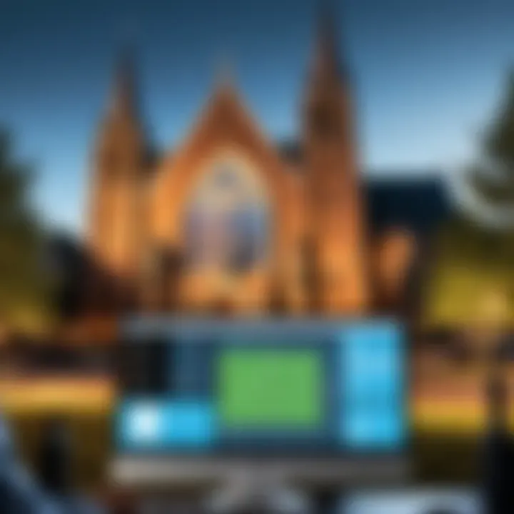 Church community engaging with digital tools for increased involvement