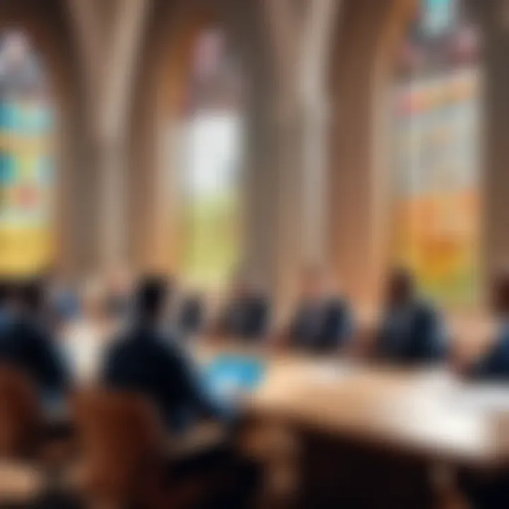 A group discussion among church leaders regarding software solutions