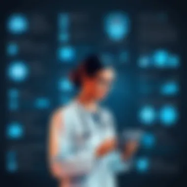 An infographic depicting data security measures in patient management systems.