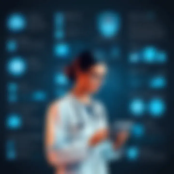 An infographic depicting data security measures in patient management systems.