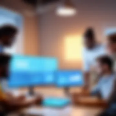 A group of individuals engaged in a collaborative study session