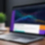 An open laptop displaying various online courses on its screen