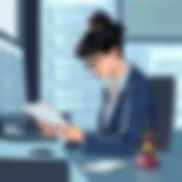 A paralegal reviewing legal documents