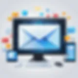 A diagram illustrating the features of email distribution list management software