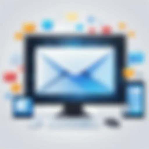 A diagram illustrating the features of email distribution list management software