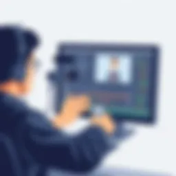 A person using a screen recording software on a computer