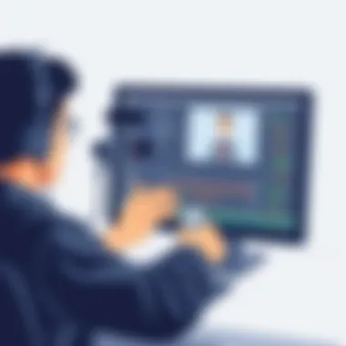 User Engaging with Screen Recording Software A person using a screen recording software on a computer