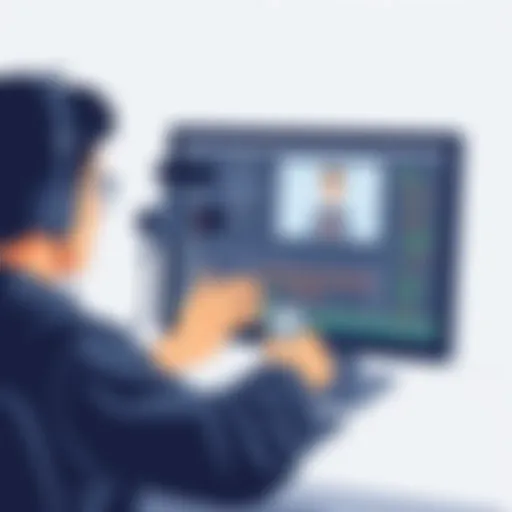 User Engaging with Screen Recording Software A person using a screen recording software on a computer