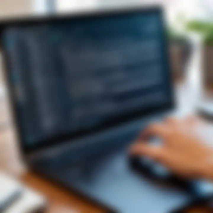 A close-up of a user interacting with a note-taking tool on a laptop.