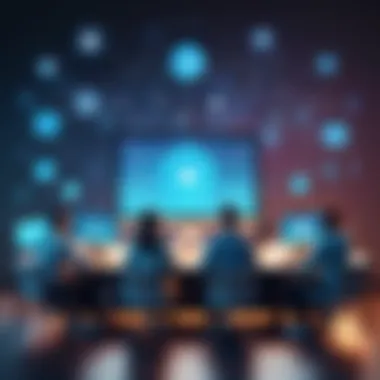 Community Interaction in Online Training Conceptual image showcasing community interaction in digital platforms