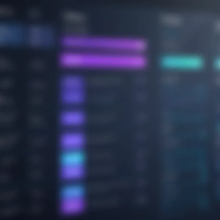 Chart displaying pricing structures for different backup services