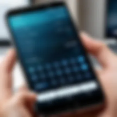 Modern Dialer Application Close-up of a smartphone showcasing an intuitive dialer application interface.