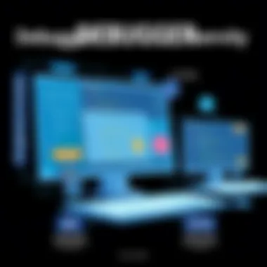 A visual representation of debugging tools highlighting error detection and code analysis.