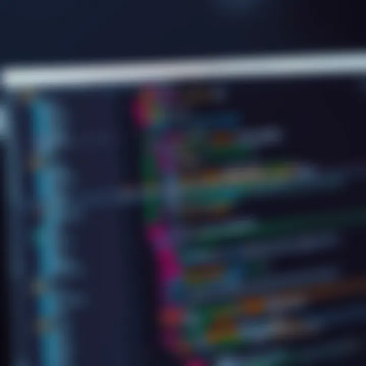 A detailed view of a popular Integrated Development Environment displaying code syntax highlighting.