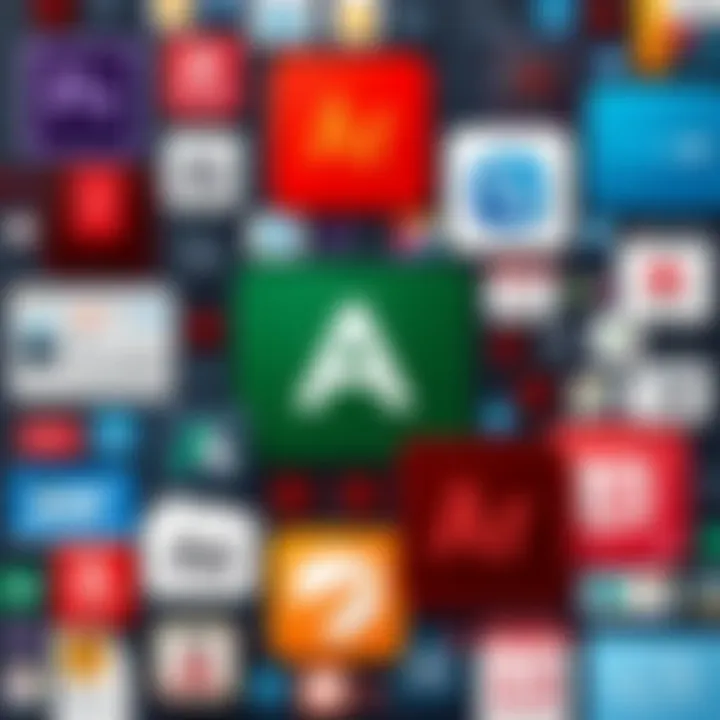 A collage of Adobe software icons