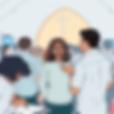 Community members participating in a church event