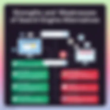 An infographic highlighting the advantages and disadvantages of various search engines