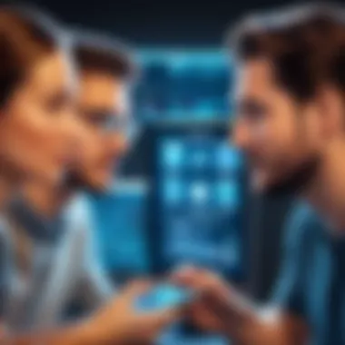 A group engaged in face-to-face conversation