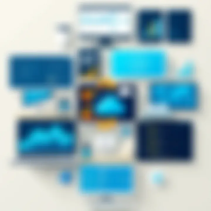 A collage of industries leveraging Azure Apache Spark for data analytics