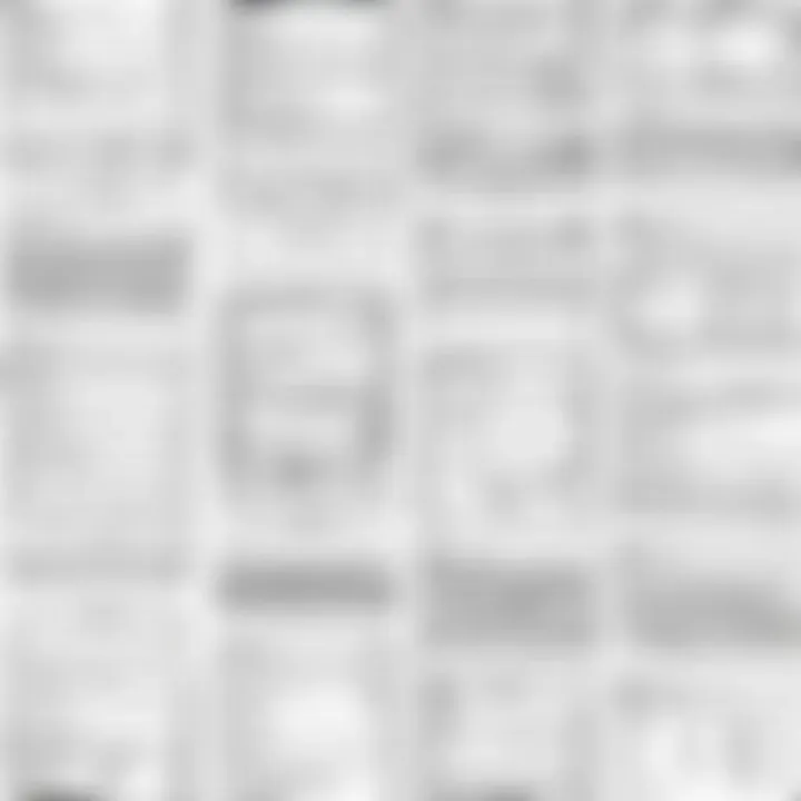 A diverse array of low-fidelity prototypes created using Balsamiq Wireframes Free.
