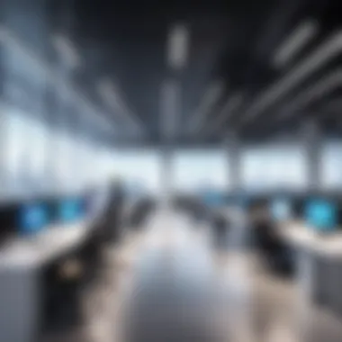 Corporate Office Environment with Oracle ERP Integration A modern corporate office environment showcasing collaboration and technology integration.