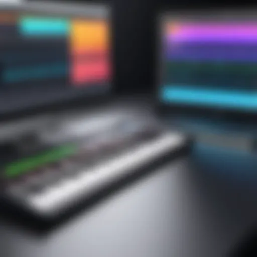 User interface of a free music production software