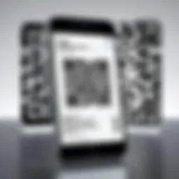 A visually appealing QR code displayed prominently on a smartphone screen.