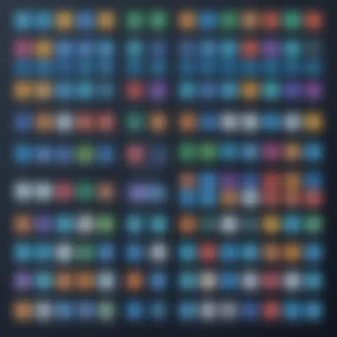 A visual representation of various web app builders' interfaces.