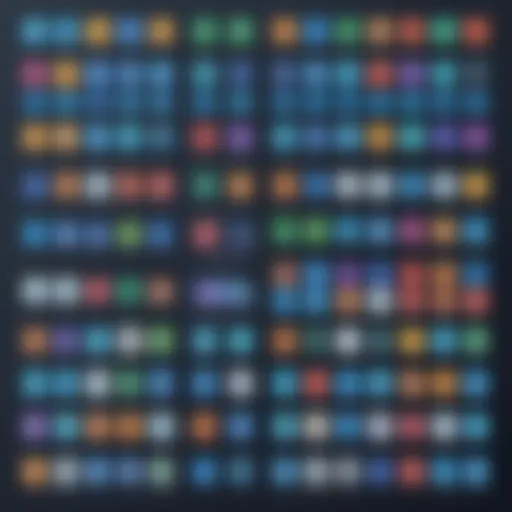 A visual representation of various web app builders' interfaces.