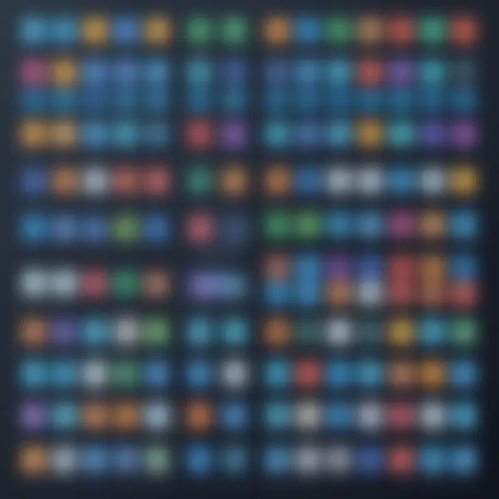 A visual representation of various web app builders' interfaces.