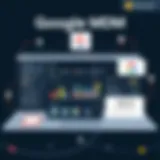 An illustration depicting the Google MDM dashboard for iPhone management.