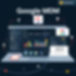 An illustration depicting the Google MDM dashboard for iPhone management.