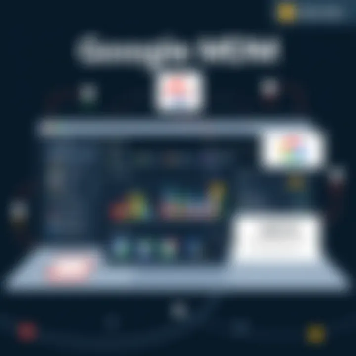 An illustration depicting the Google MDM dashboard for iPhone management.