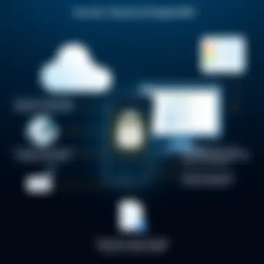 Visual representation of security features in Google MDM for iPhone.