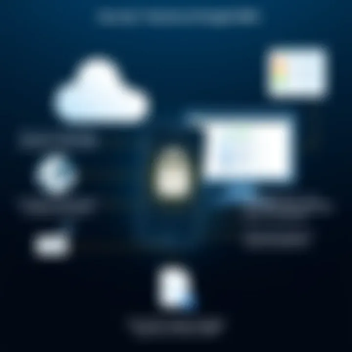 Visual representation of security features in Google MDM for iPhone.