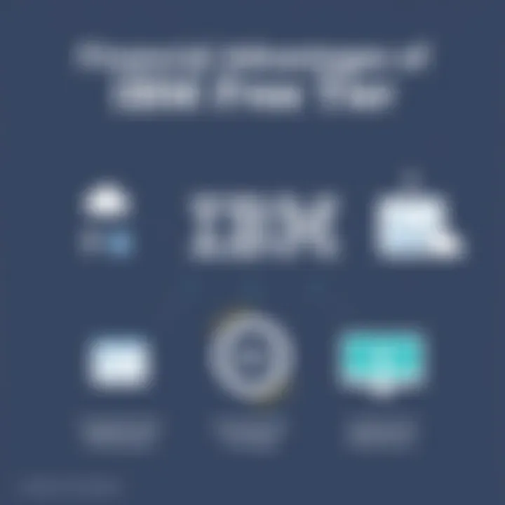 Financial Advantages of IBM Free Tier Infographic showing financial benefits of using IBM Free Tier