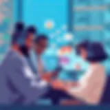 Networking Through Technology A diverse group utilizing a professional networking app