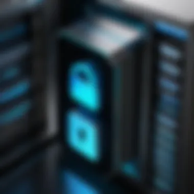 Conceptual graphic representing security features in local storage solutions