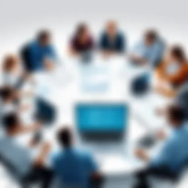 Collaborative Meeting with Digital Documentation A professional team engaged in a meeting with digital note-taking.