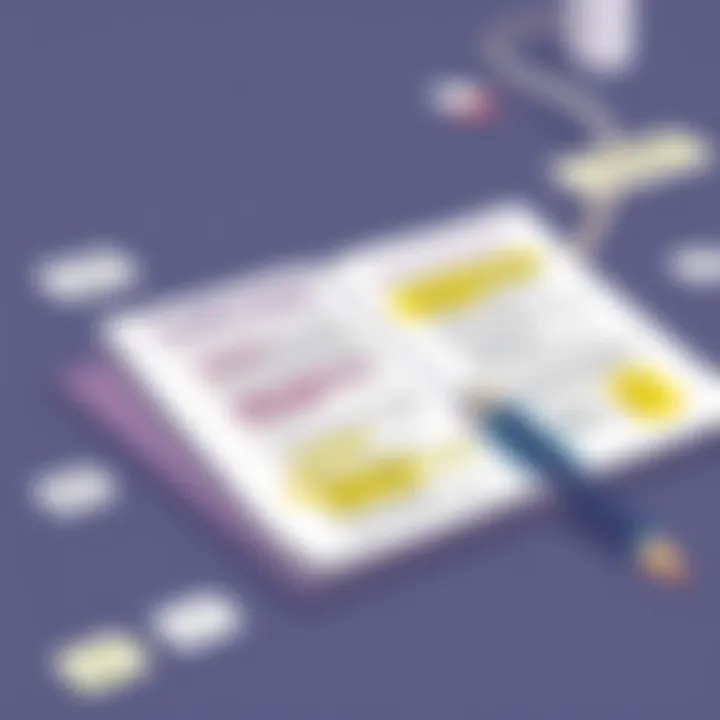 A creative layout of notes with colorful highlights and annotations